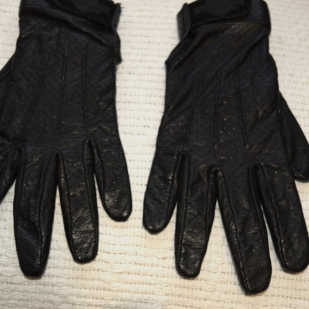 Women's Perforated Leather Harley Davidson Riding Gloves
